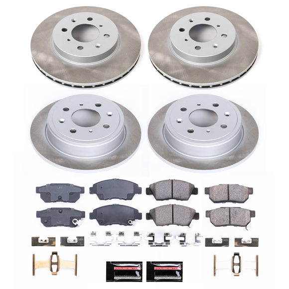 PowerStop Semi-Coated Rotor and Low-Dust Ceramic Brake Pad Kit
