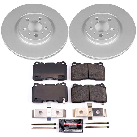 PowerStop Genuine Geomet Coated Rotor and Carbon-Fiber Ceramic Brake Pad Kit