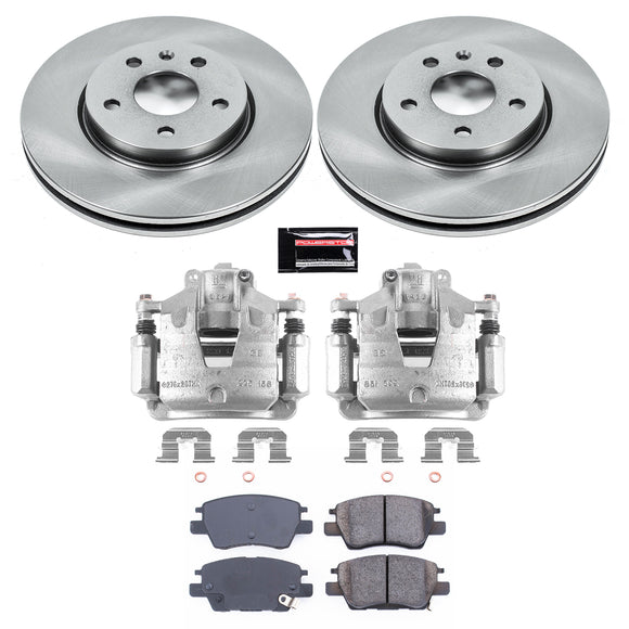 PowerStop OE Stock Replacement Low-Dust Ceramic Brake Pad, Rotor and Caliper Kit