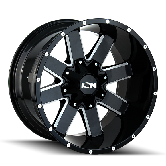20x9 ION Alloy 141 Gloss Black/Milled Spokes Wheel/Rim 6x135 6-135 20-9