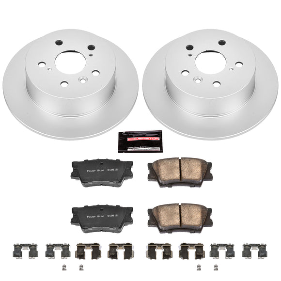 PowerStop Genuine Geomet Coated Rotor and Low-Dust Ceramic Brake Pad Kit