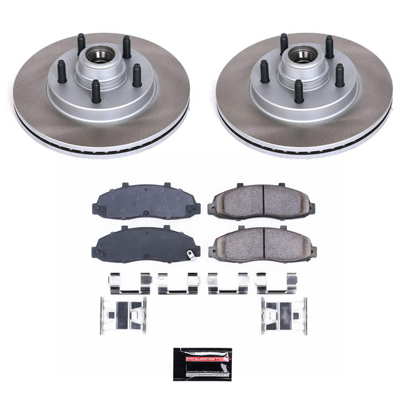 PowerStop Semi-Coated Rotor and Low-Dust Ceramic Brake Pad Kit