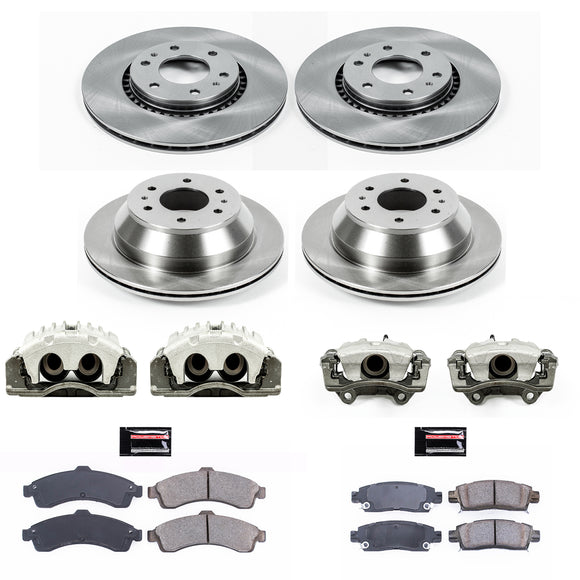 PowerStop OE Stock Replacement Low-Dust Ceramic Brake Pad, Rotor and Caliper Kit