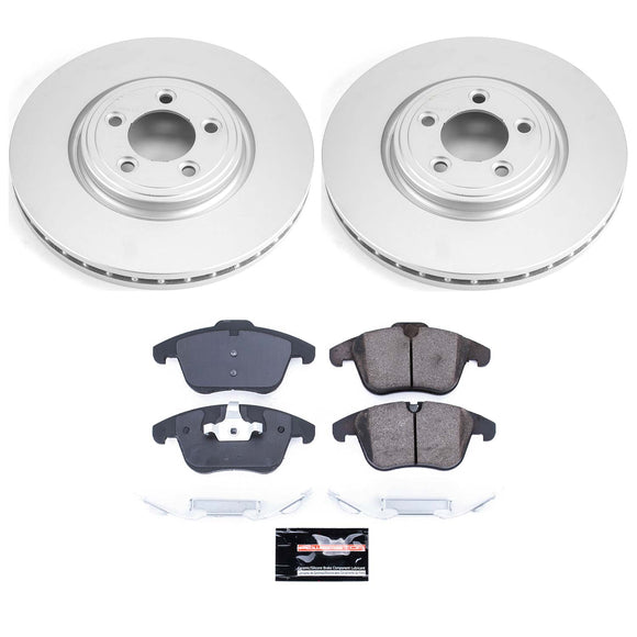 PowerStop Genuine Geomet Coated Rotor and Carbon-Fiber Ceramic Brake Pad Kit