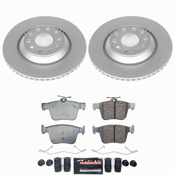Genuine Geomet Coated Rotor and Carbon-Fiber Ceramic Brake Pad Kit