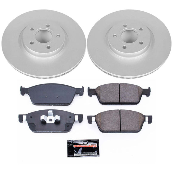 PowerStop Genuine Geomet Coated Rotor and Carbon-Fiber Ceramic Brake Pad Kit