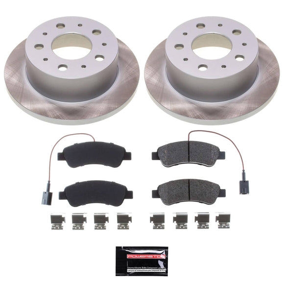 PowerStop Semi-Coated Rotor and Low-Dust Ceramic Brake Pad Kit