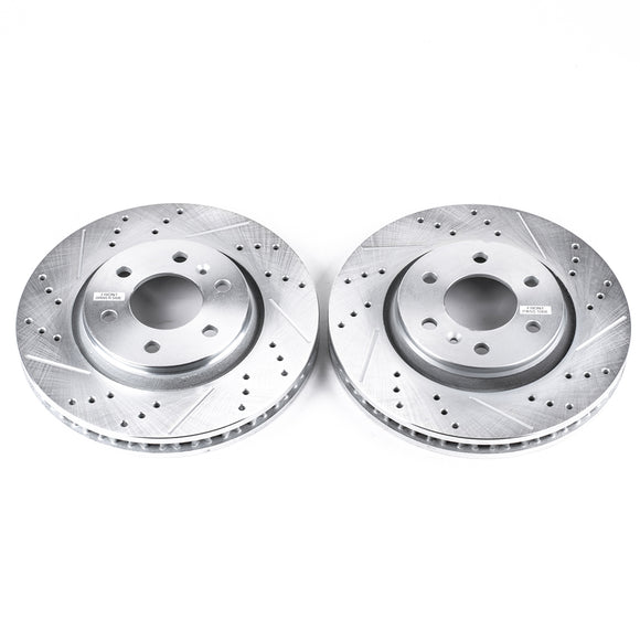 PowerStop Evolution Drilled Slotted Rotors Pair Front For Buick Terraza