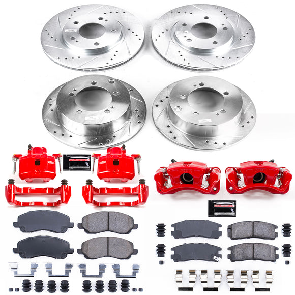 PowerStop Z23 Daily Driver Carbon-Fiber Ceramic Pads Drilled & Slotted Rotor & C