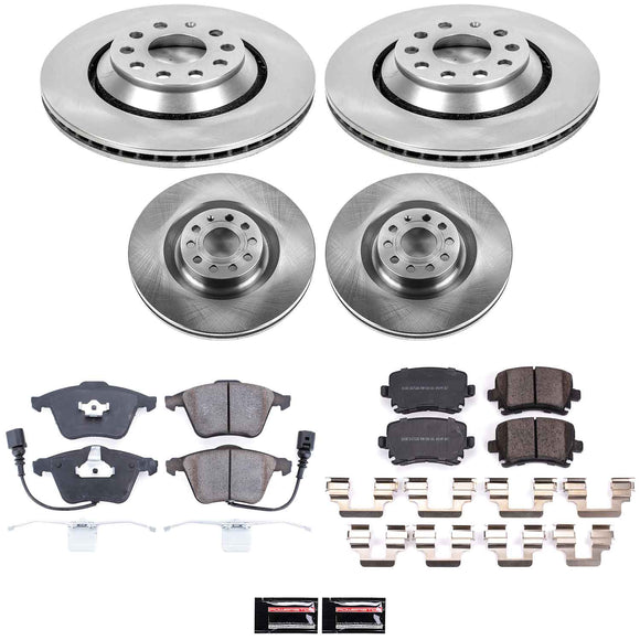 PowerStop OE Stock Replacement Low-Dust Ceramic Brake Pad and Rotor Kit