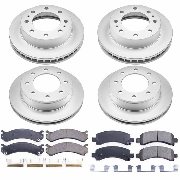 PowerStop Genuine Geomet Coated Rotor and Low-Dust Ceramic Brake Pad Kit