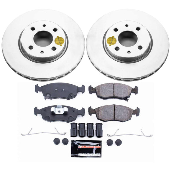 PowerStop Genuine Geomet Coated Rotor and Carbon-Fiber Ceramic Brake Pad Kit