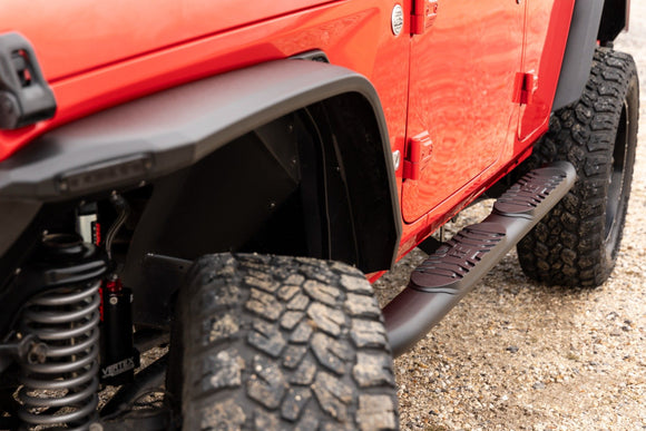 Oval Nerf Steps - 4 Door - Black - Jeep Wrangler Unlimited (18-23)