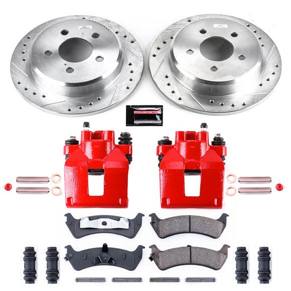 PowerStop Z23 Daily Driver Carbon-Fiber Ceramic Pads Drilled & Slotted Rotor & C