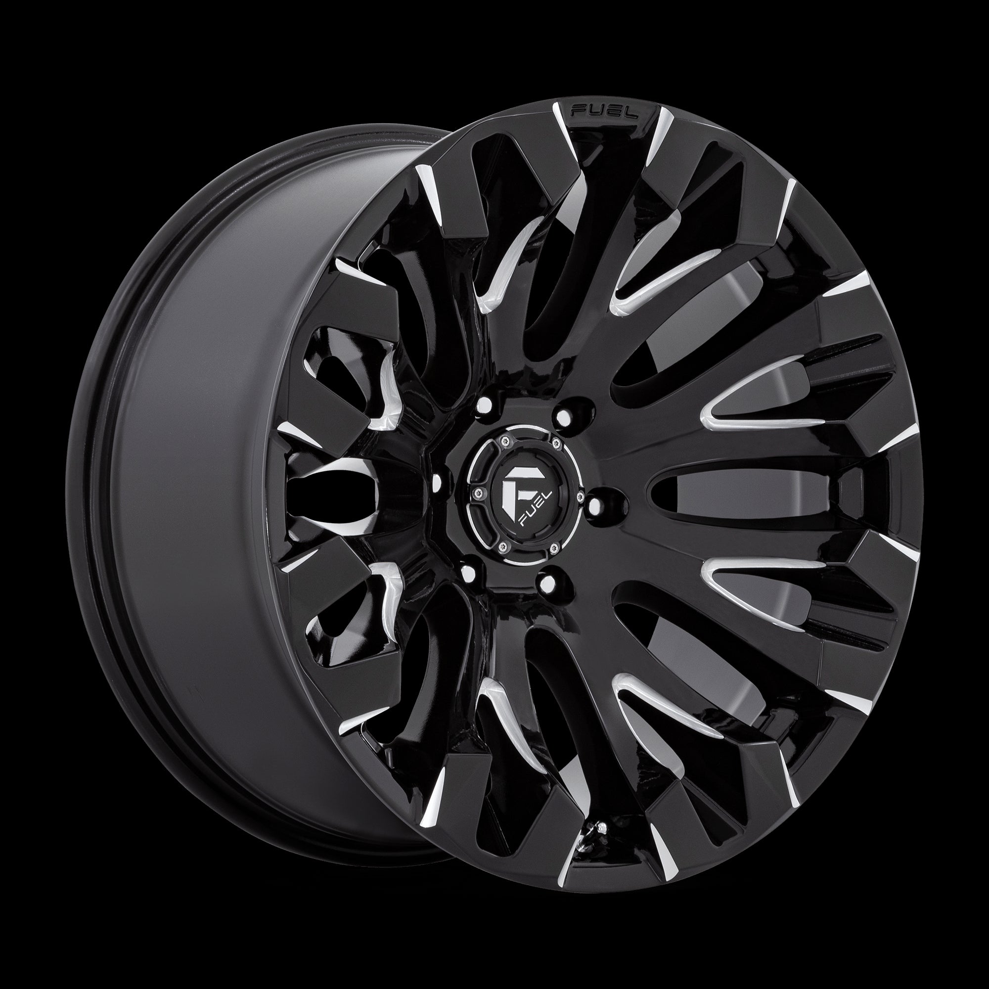 20X10 Fuel 1PC D828 Quake Gloss Black Milled 6X139.7 6X5.5 ET-18 Wheel Rim