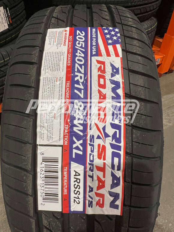 205/40ZR17 American Roadstar Sport A/S 84W BSW SL 205 40 17 2054017