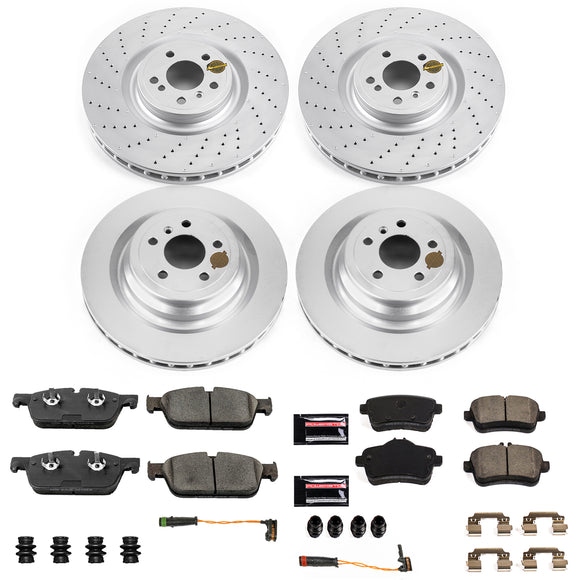 PowerStop Genuine Geomet Coated Rotor and Carbon-Fiber Ceramic Brake Pad Kit