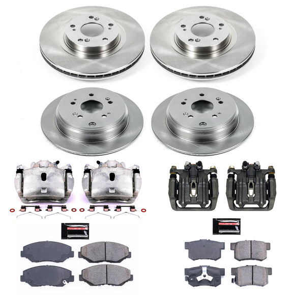 PowerStop OE Stock Replacement Low-Dust Ceramic Brake Pad, Rotor and Caliper Kit