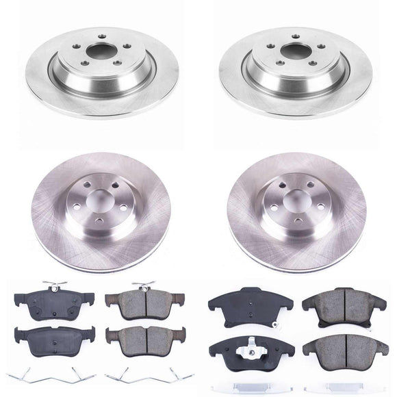 PowerStop OE Stock Replacement Low-Dust Ceramic Brake Pad and Rotor Kit