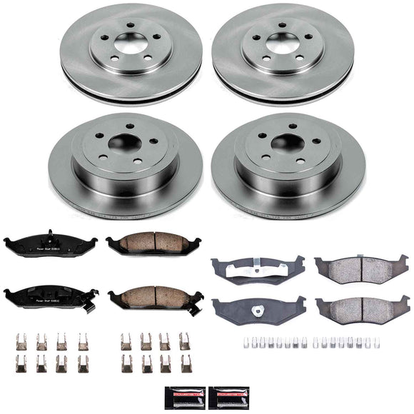 PowerStop OE Stock Replacement Low-Dust Ceramic Brake Pad and Rotor Kit