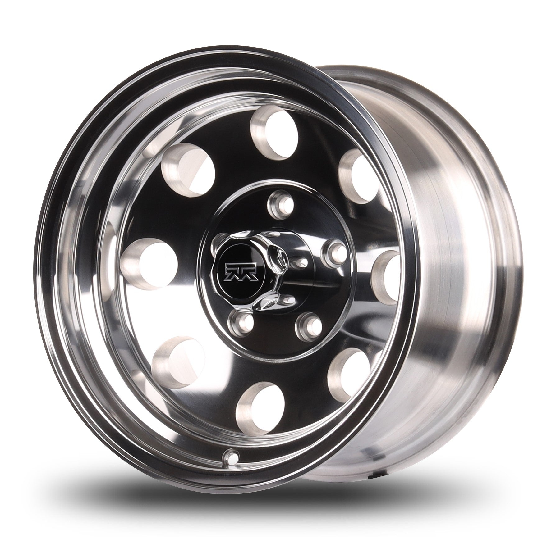 15x8 Mudder Trucker MT614 Deisel Polished 5x127 5x5 ET-19 Wheel Rim