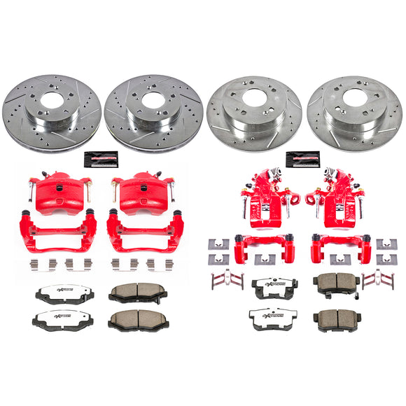 PowerStop Z26 Street Performance Ceramic Brake Pad, Drilled Slotted Rotor, and C