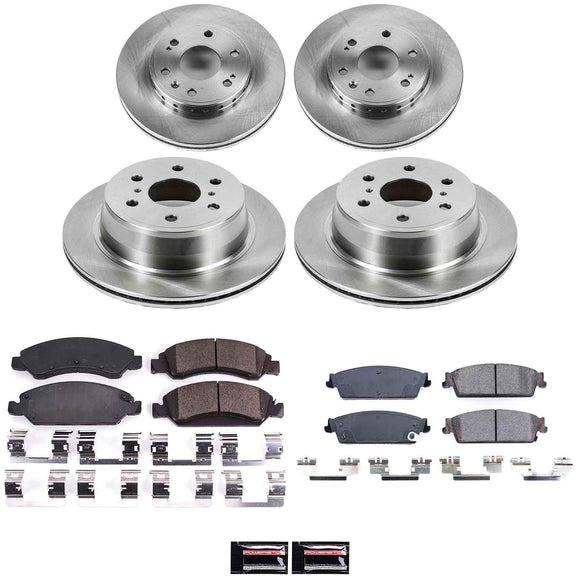 PowerStop OE Stock Replacement Low-Dust Ceramic Brake Pad and Rotor Kit