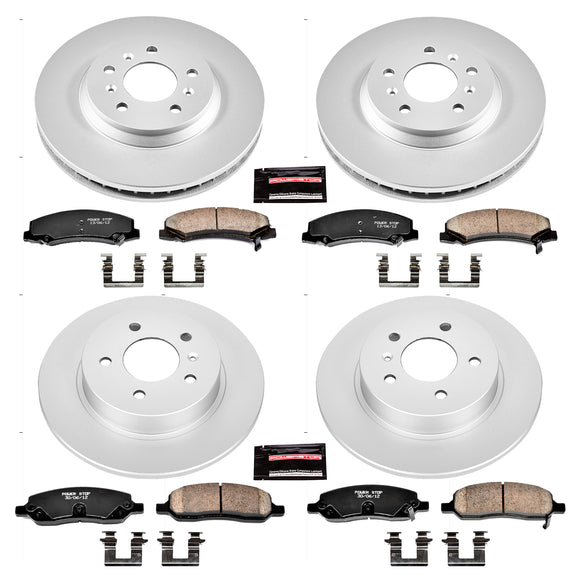 PowerStop Genuine Geomet Coated Rotor and Low-Dust Ceramic Brake Pad Kit