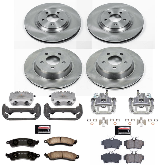 PowerStop OE Stock Replacement Low-Dust Ceramic Brake Pad, Rotor and Caliper Kit