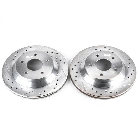 PowerStop Evolution Drilled Slotted Rotors Pair Front For Chevrolet Corvette
