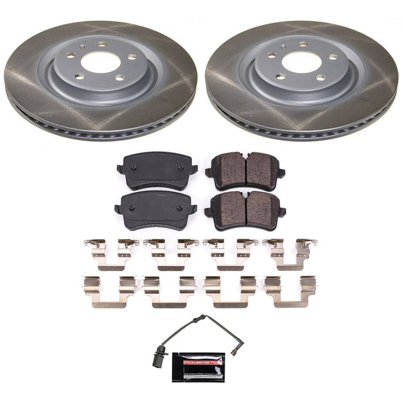 PowerStop Semi-Coated Rotor and Low-Dust Ceramic Brake Pad Kit