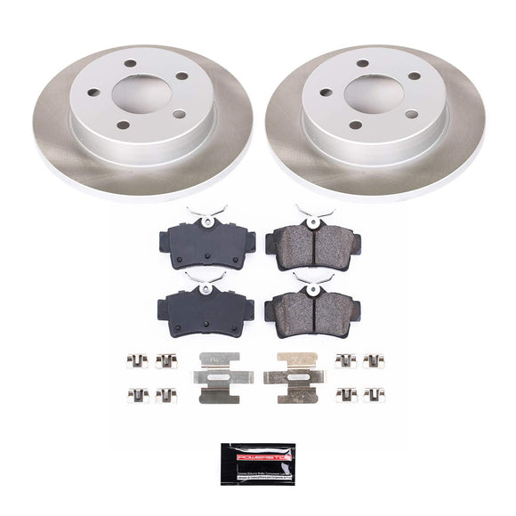 PowerStop Semi-Coated Rotor and Low-Dust Ceramic Brake Pad Kit