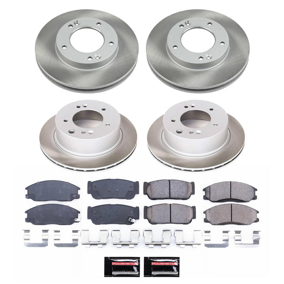 PowerStop Semi-Coated Rotor and Low-Dust Ceramic Brake Pad Kit