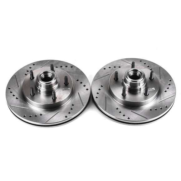 PowerStop Evolution Drilled And Slotted Rotors Pair Front For Ford F-150