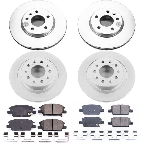 PowerStop Genuine Geomet Coated Rotor and Low-Dust Ceramic Brake Pad Kit