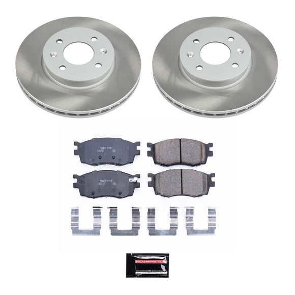 PowerStop Semi-Coated Rotor and Low-Dust Ceramic Brake Pad Kit