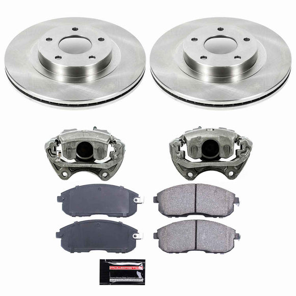 PowerStop OE Stock Replacement Low-Dust Ceramic Brake Pad, Rotor and Caliper Kit