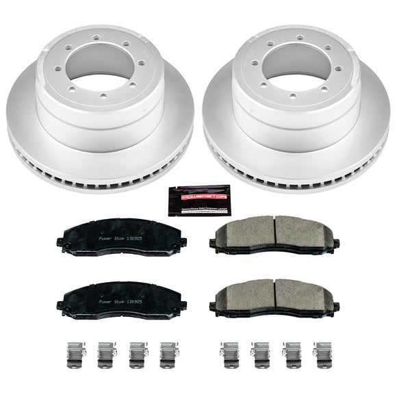 PowerStop Genuine Geomet Coated Rotor and Low-Dust Ceramic Brake Pad Kit