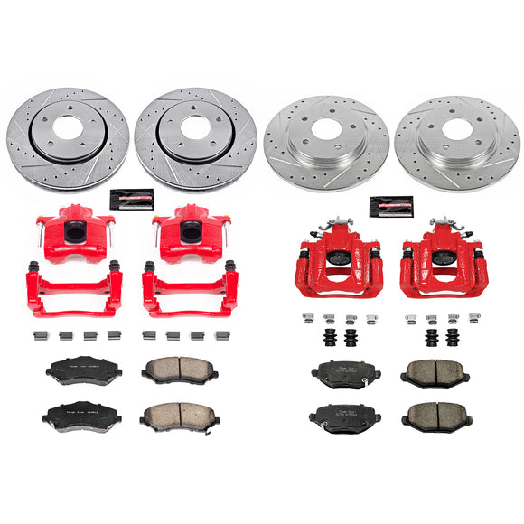 PowerStop Z23 Daily Driver Carbon-Fiber Ceramic Pads Drilled & Slotted Rotor & C