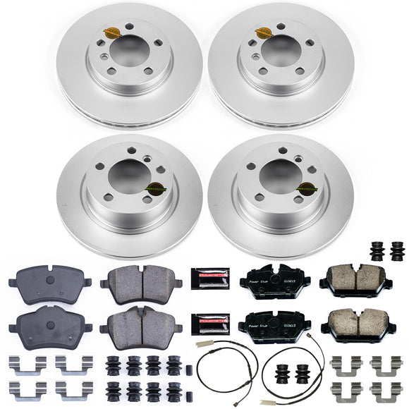 PowerStop Genuine Geomet Coated Rotor and Carbon-Fiber Ceramic Brake Pad Kit