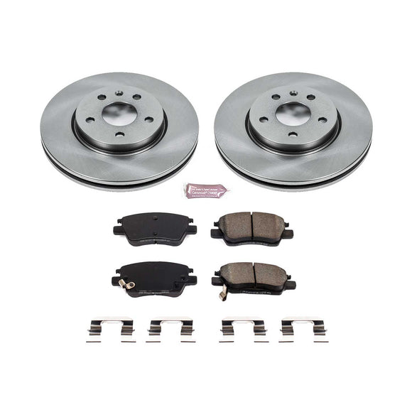 PowerStop OE Stock Replacement Low-Dust Ceramic Brake Pad and Rotor Kit