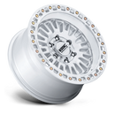 17x8.5 KMC KM554 Aztec Gloss Silver With Machined Face 6x120 ET25 CB66.9 Wheel