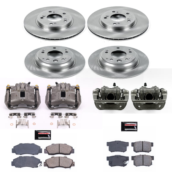 PowerStop OE Stock Replacement Low-Dust Ceramic Brake Pad, Rotor and Caliper Kit