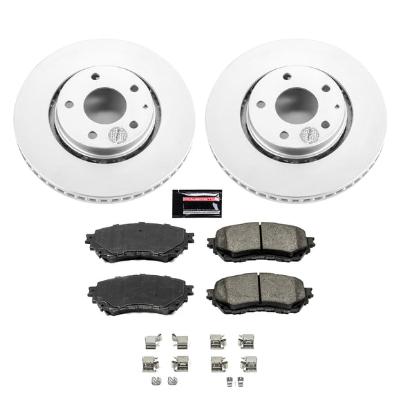 PowerStop Genuine Geomet Coated Rotor and Low-Dust Ceramic Brake Pad Kit