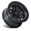17x8.5 KMC KM553 Torx Matte Black Gloss Black Lip 6x139.7 ET25 CB106.1 Wheel
