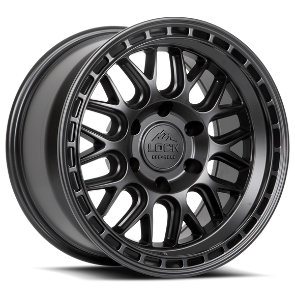 17x9 Lock Off-Road Onyx Matte Black Matte Black Ring 6x139.7 ET-12 Wheel