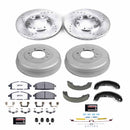 PowerStop Z36 Ceramic Brake Pads with Drilled Slotted Rotors and Drum Shoe Kit