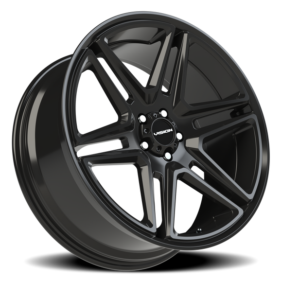 22x9.5 Vision 476 Wedge Gloss Black Wheel 5x115 ET8 CB74.1