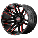 20X10 Moto Metal Razor Satin Black Red Wheel/Rim 5x127 20-10 5-127 ET-24