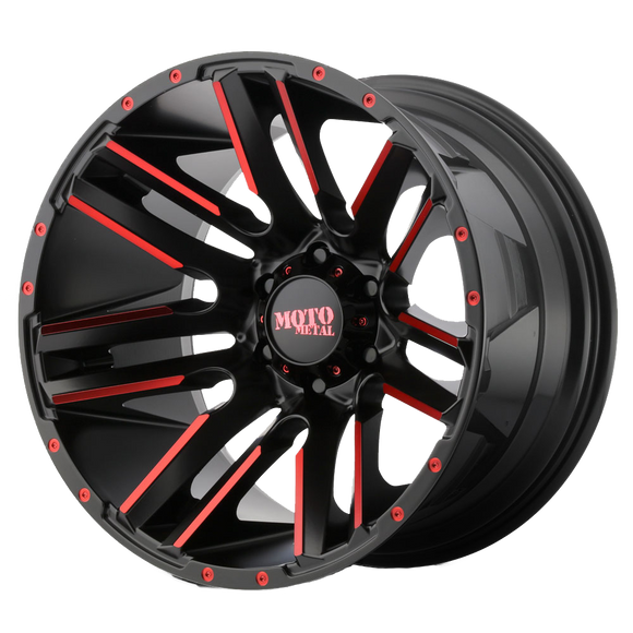 20X10 Moto Metal Razor Satin Black Red Wheel/Rim 5x127 20-10 5-127 ET-24